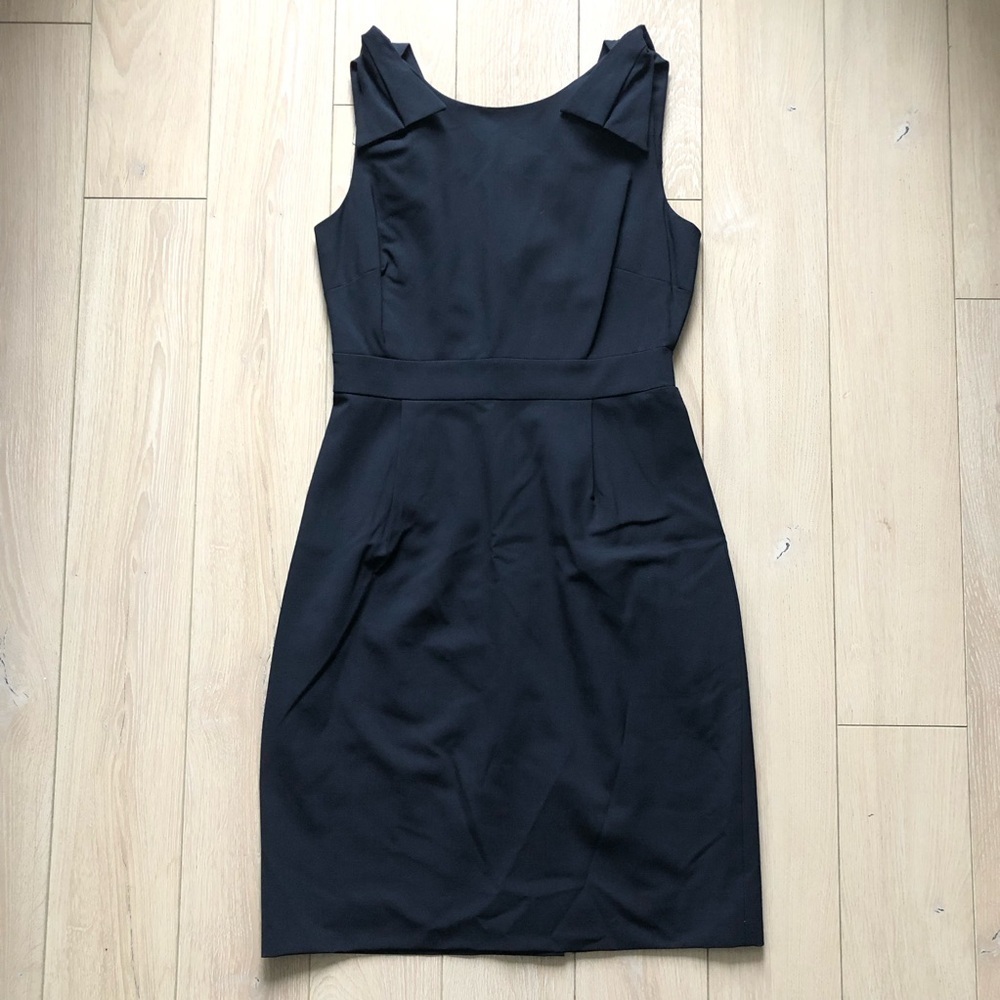 J. Crew Shoulder Detail Wool Blend Mini Dress in Black Size 4P